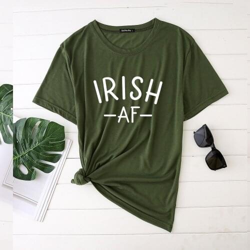 Irish Af Print St Patricks Day Woman Tshirts Fashion Graphic T Shirts Streetwear Simple Clothes Short Sleeve Plus Size Clothing