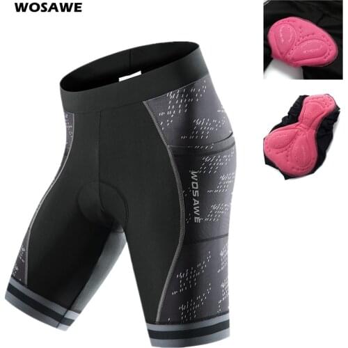 WOSAWE Womens Summer Cycling Shorts Breathable Bicycle Shorts Tights MTB Road Sport Bike Trousers Shockproof Pad Bike Shorts