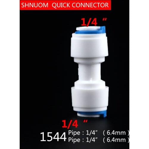 1/4" OD PE TUBE to1/4"tube quick coupling diameter 6.5MM straight Connector Family drink water RO filter reverse osmosis system