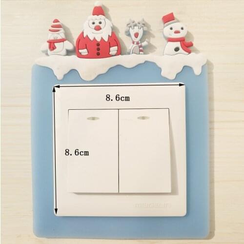 1Pcs Room Decor for Switch Outlet Luminous Christmas Decorations 3D Wall Sticker for Household Soft Glue On-off Protective Cover
