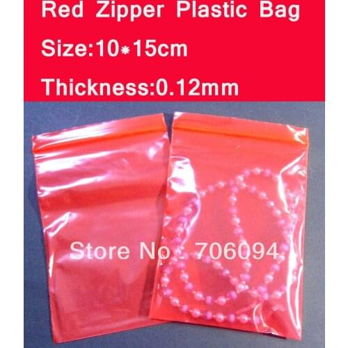 10*15cm(3.94''x5.91''),500PCS Red color Self Sealing Plastic Bag ziplock poly bags zipper bags Reclosable Zip lock Bags