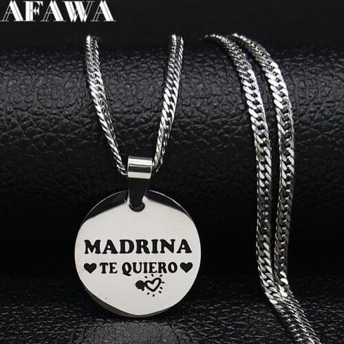 2021 Fashion MADRINA Stainless Steel Necklace Chain for Women Silver Color Necklaces & Pendants Jewelry collares mujer N1731S01
