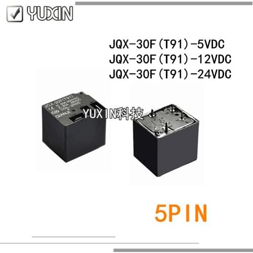 5PCS/LOT 100%Original&New Relay JQX-30F(T91) JQX-30F(T91)-5VDC JQX-30F(T91)-12VDC JQX-30F(T91)-24VDC JQX 30F T90 5PIN 30A 4P