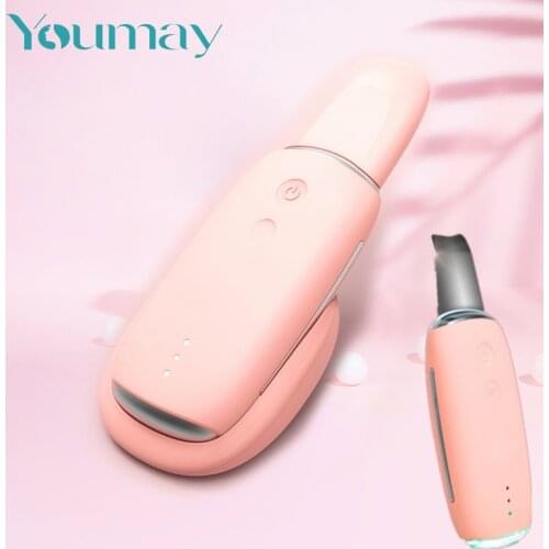 Wireless Charging Ultrasonic Facial Skin Scrubber Deep Face Cleaning Peeling Shovel Beauty Skin Care Device Facial Pore Cleaner