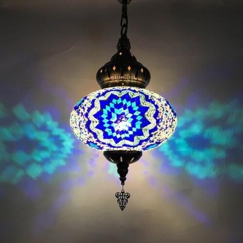 Big size New styte Turkey ethnic customs handmade lamp romantic cafe restaurant bar tree Pendant light bar Mosaic Pendant lamp