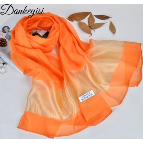 DANKEYISI Brand New Fashion Women Silk Scarves High Quality Organza Silk Scarf Lady Long Scarf 2017 Luxury Design Bandana Shawls