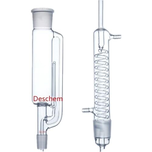 Deschem 500ml 24/29 Glass Soxhlet Extractor Body,W/Graham Coil Condenser
