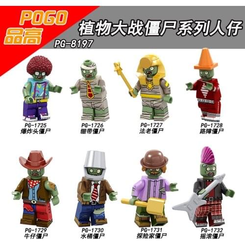 Plant Vs Zombie Cartoon Figures Building Blocks Action Figures Play Battles Learning Toys For Children Collection Toys Building