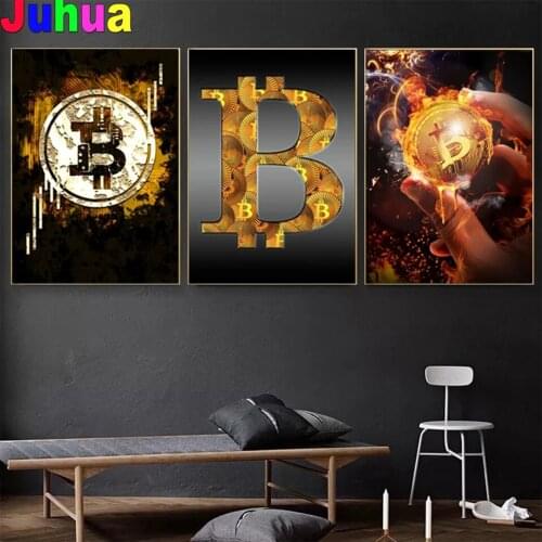 Financial Collection Value Bitcoin Full Square Round Diamond Embroidery gift 5D DIY Diamond Painting Stitch Mosaic wall decor