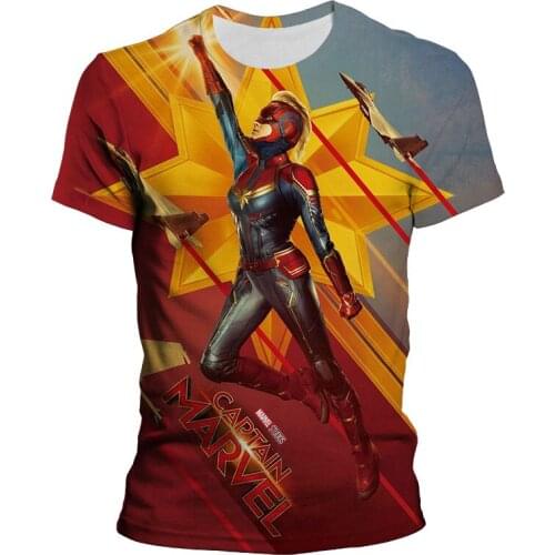 Captain Marvel t-shirt Summer Mens clothes 3D Print New Fashion Boy Girl Children Oversized t shirts Streetwear Women Tee shirt