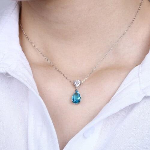 Exquisite Simple Drop Shaped Crystal Pendant Fashion Elegant Lady Eternal Zircon Pendant Charm Bride Eternal Engagement Jewelry