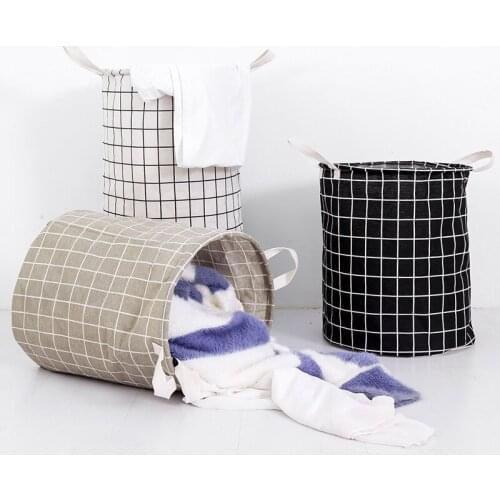 Foldable Laundry Basket Japanese Cotton Linen Fabric Waterproof Dirty Laundry Toy Clothes Storage Basket laundry organizer