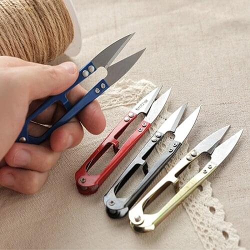 1Pcs Multicolor Trimming Sewing Nippers U Shape Clippers Yarn Stainless Steel Embroidery craft Scissors Tailor Scissors