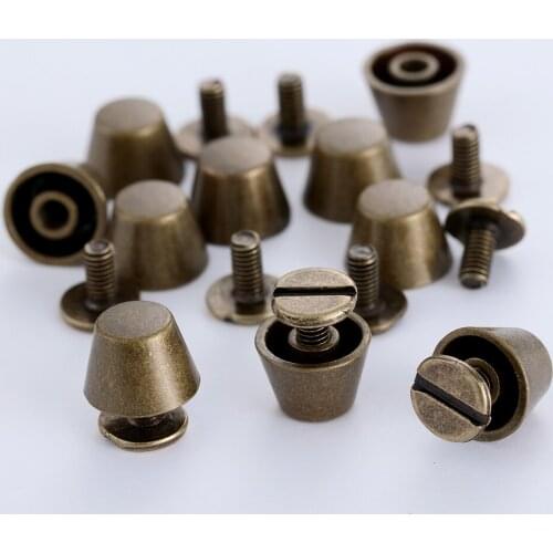 10set/bag 10/12mm Metal Bucket Dome Head Rivet DIY Strap Rivets Screw Bolt Flat Head Screws Luggage/Clothes/Bag/Shoes Metal Nail