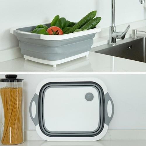 Multifunctional Foldable Mold-proof Plastic Large Thick Vegetables Fruit Washing Drain Cutting Board Kitchen Tools