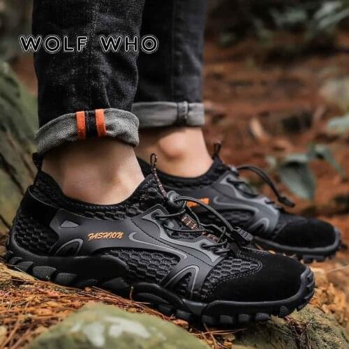 Plus Size Fashion Mens Shoes Outdoor Mesh Beach Mens Sneakers Summer Brand Breathable Men Casual Shoes Beach Man Sneakers H10