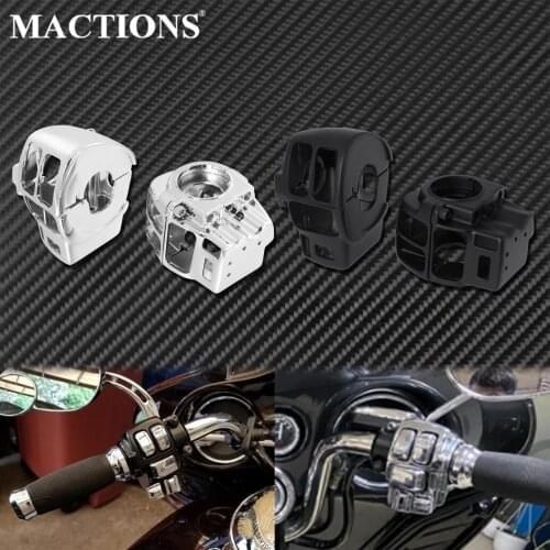 Motorcycle Black/Chrome Switch Housing Cover Handlebar Switch Case For Harley Touring Electra Glide Road King Glide 1996-2013