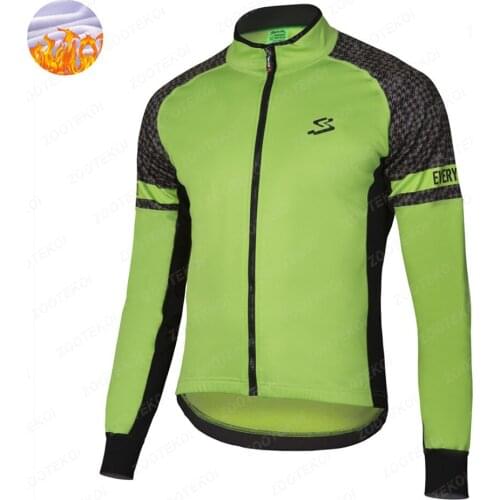 Spiukful Winter Thermal Fleece Jacket Cycling Mens Team Bike Racing Long Sleeve Jersey Outdoor Mtb Light Coat Uniform Equipment