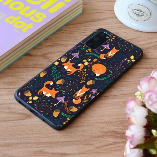 For Samsung Foxes In The Magic Forest Print Soft Silicone Matt Case TPU Cover Galaxy S Note M and Galaxy A