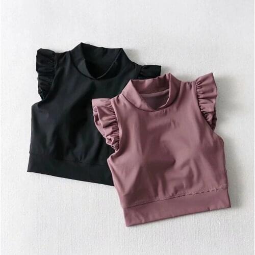 2021 New Yoga Sports Vest Women European and American Fashion Sexy Short Collared Open Umbilical Top DLSY1604