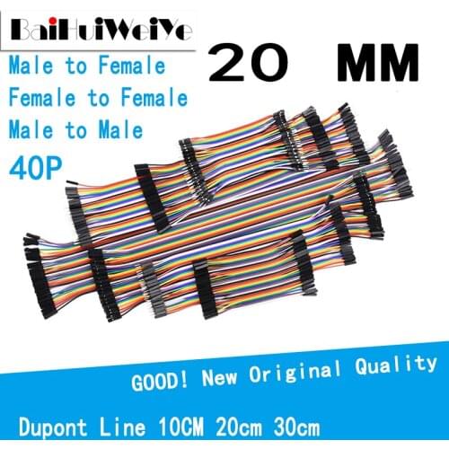 40-120PCS Dupont Line 20cm 40Pin Male to Male Male to Female and Female to Female Jumper Wire Dupont Cable for Arduino DIY KIT
