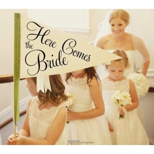 Personalize any text flower girl Ring Bearer photo props flags banners, Customize Wedding pennant signs Banner flags Any Phrase