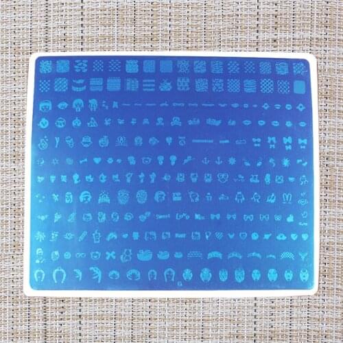 Big Size G Nail Art Template Image Stamping Plate Nail Tools More Different Designs With White Plastic Holder