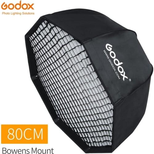 Godox 80cm Portable Octagonal Umbrella Softbox SB-UE 80cm 31.5in with Honeycomb Grid Bowens Mount Studio Flash Softbox