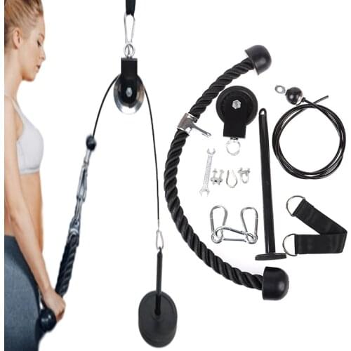 Lat Pull Down Home Workout Cable Pulley Multi Gym Equipment Hanging Strap Mount Fitness Arm Blaster Trainer Roller Equipment