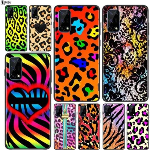 Leopard Cute Pattern for OPPO Realme V15 X5 X3 X50 X7 X2 C17 C11 C3 C2 7 7i 6 6S 6i 5 Narzo 20 Pro Black Phone Case