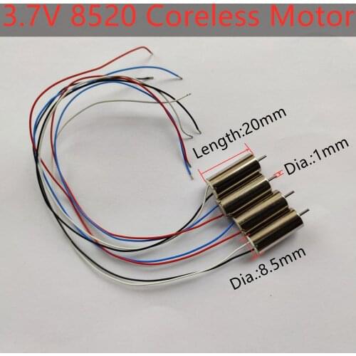 3.7V 8520 Brush Motor Strong Magnetic 8.5x20mm Coreless CW CCW Motor Indoor for DIY Micro FPV Drone Spare Parts