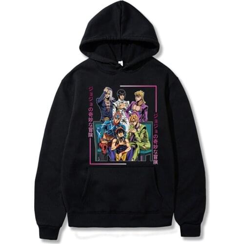 Anime Jojos Bizarre Adventure Hoodie Winter Warm Hoodies Men Fashion Harajuku Streetwear Sweatshirt Tops
