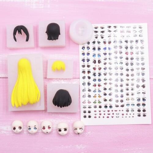 Ultra-light clay doll face small face face full face mold short hair mold clay silicone face bangs mold clay tool pottery tools