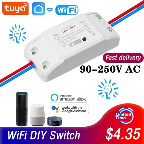 Tuya Smart Switch General Home Automation Switch Smart Accessories 10A Smart Timer DIY WiFi Smart Home, Compatible With Ailexa