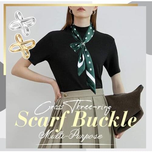 Multi-purpose Cross Three-ring Scarf Buckle Scarf Buckle For Women Hollow Scarves Buckle Brooch Jewelry Clothing Accesories
