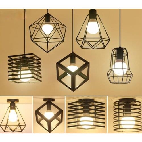 Vintage Ceiling Lamps Chande-lier 110 /220V Retro Ceiling Light for Corridor Aisle Porch Balcony E27 Home Lights Cage Fixture