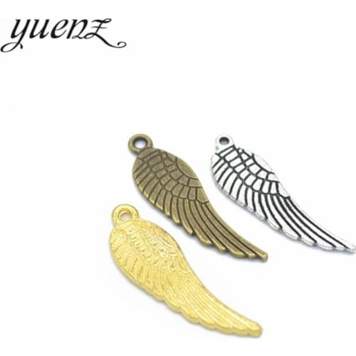 YuenZ 15pcs 3 color Antique bronze wing Charm fit for Bracelets Necklace Pendant DIY Metal Jewelry 30*9mm D416