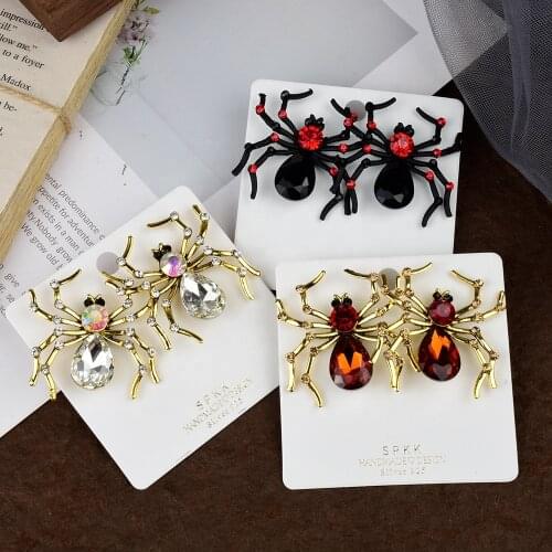 Earrings For Women Halloween Piercing European And American Fashion Retro Personality Exaggerated Spider Stud Earrings Jewelry