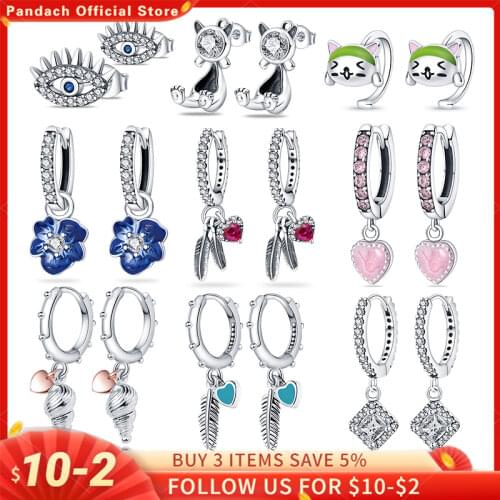 PANDACH Literary Colorful Tassel Earrings 100% Real 925 Sterling Silver Earring For Women Making Party Gift CME1500