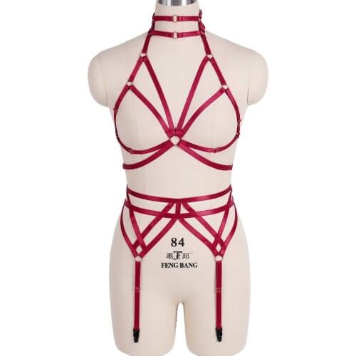 1 Set Harness Fashion Body Sexy Lingerie Stocking Belt Party Club Wear Garter Suit Sexy Erotic Lingerie Goth Womens Underwear