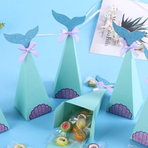 10Pcs Mermaid Candy Box DIY Gift Box Birthday Party Wedding Decoration Baby Shower Mermaid Party Decoration Supplies
