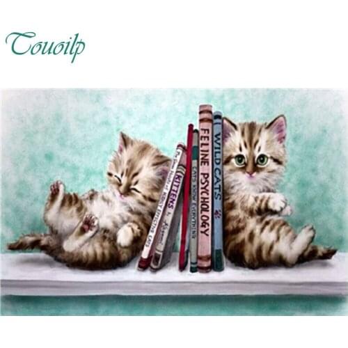 2018 New,DIY 5D Full Diamonds Embroidery lovely cat home decor,diy 3d Diamond Painting Cross Stitch Kits Diamond Mosaic two cat