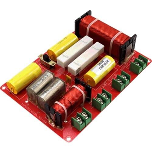 250W 3 Way Audio Crossover Board Tweeter Mid Bass Frequency Divider Intersect Frequency Adjustable Speaker Filter Car Audio DIY