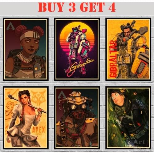 44 Designs Game Apex Kraft paper Poster Home Decal Art Painting Funny Wall Sticker 2 42X30cm