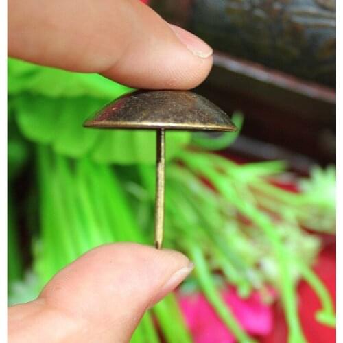 50Pcs 25*25mm Bronze Iron Upholstery Nail Antique Jewelry Case Box Sofa Decorative Tack Stud Pushpin Decorative Furniture Nails