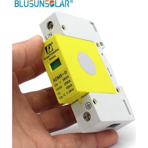 50 pieces/lot) AC 385V 20KA Max Current 1P Standard 35mm DIN Rail Surge Protection Device Arrester