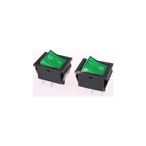 50Pcs x AC 16A/250V 20A/125V Green Neon Light On-Off I/O DPST Boat Rocker Switc