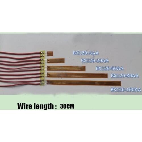 10pc Solder free Pressure Gauge Concrete BX120 0.5AA-20AA Strain Gauge Sensor Foil Type Resistance Strain Gauge wire 30CM