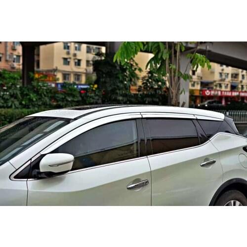 Chrome Door Visor Window Sun Rain Shield Silver Trips Eaves for Nissan Murano 2015