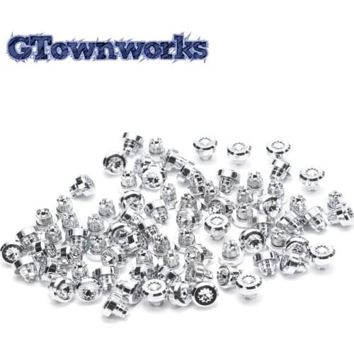 100pcsx12mm Universal Chrome Wheel Rim Lip Rivets Nuts Car Tire Air Valve Stem Caps Decoration Replacement Alloy Studs J2 D-002